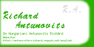 richard antunovits business card