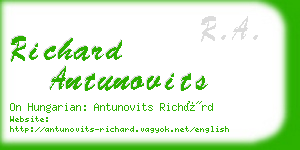 richard antunovits business card